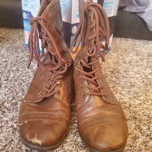 Brown Lace Up Boots